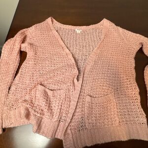 Mossimo Supply Co. Light Pink Open Knit Cardigan